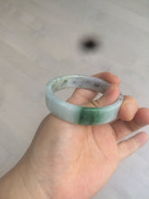Load image into Gallery viewer, 52.5mm Certified type A 100% Natural sunny green/purple/white square Jadeite Jade bangle AX44-4717