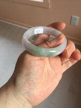 Load image into Gallery viewer, 50mm certified 100% natural Type A icy watery light green purple oval jadeite jade bangle PB208-2840