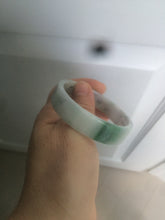 Load image into Gallery viewer, 52.5mm Certified type A 100% Natural sunny green/purple/white square Jadeite Jade bangle AX44-4717