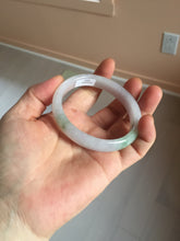 Load image into Gallery viewer, 50mm certified 100% natural Type A icy watery light green purple oval jadeite jade bangle PB208-2840
