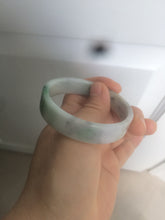 Load image into Gallery viewer, 52.5mm Certified type A 100% Natural sunny green/purple/white square Jadeite Jade bangle AX44-4717