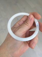 Load image into Gallery viewer, 55.6mm 100% natural Type A icy watery light green white slim round cut jadeite jade bangle AD113-8104