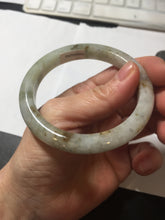 Load image into Gallery viewer, 54.5mm Certified type A 100% Natural light green brown with floating Osmanthus flowers Jadeite bangle PB247-(2795)