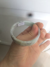 Load image into Gallery viewer, 52.5mm Certified type A 100% Natural sunny green/purple/white square Jadeite Jade bangle AX44-4717
