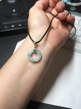 Load image into Gallery viewer, 16-19mm Type A 100% Natural icy watery sunny green white yellow Jadeite Jade safety Guardian ring bead set F134