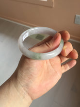 Load image into Gallery viewer, 50mm certified 100% natural Type A icy watery light green purple oval jadeite jade bangle PB208-2840