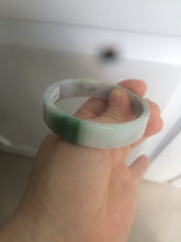 Load image into Gallery viewer, 52.5mm Certified type A 100% Natural sunny green/purple/white square Jadeite Jade bangle AX44-4717