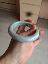 Load image into Gallery viewer, 58.3mm Certified 100% natural Type A sunny green/purple/yellow(Fu Lu Shou) chubby jadeite jade bangle AK55-1188