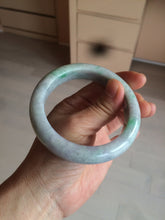 Load image into Gallery viewer, 58.3mm Certified 100% natural Type A sunny green/purple/yellow(Fu Lu Shou) chubby jadeite jade bangle AK55-1188