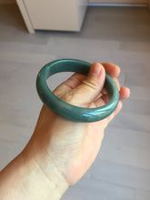 Load image into Gallery viewer, 57.5mm Certified Type A 100% Natural deep sea green/blue/gray/black Guatemala Jadeite bangle AY82-5765