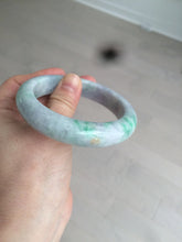 Load image into Gallery viewer, 58.3mm Certified 100% natural Type A sunny green/purple/yellow(Fu Lu Shou) chubby jadeite jade bangle AK55-1188