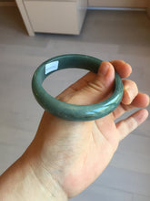 Load image into Gallery viewer, 57.5mm Certified Type A 100% Natural deep sea green/blue/gray/black Guatemala Jadeite bangle AY82-5765