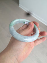 Load image into Gallery viewer, 58.3mm Certified 100% natural Type A sunny green/purple/yellow(Fu Lu Shou) chubby jadeite jade bangle AK55-1188