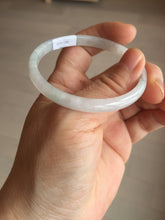 Load image into Gallery viewer, 52mm certified 100% natural icy watery Type A light green/purple slim jadeite jade bangle BS71-5472