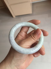 Load image into Gallery viewer, 56.6mm Certified 100% natural Type A light green purple brown chubby round cut jadeite jade bangle BQ14-5819