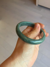 Load image into Gallery viewer, 57.8mm Certified Type A 100% Natural deep sea green/blue/gray/black Guatemala Jadeite bangle GL33-2-5738