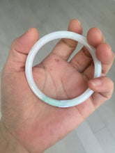 Load image into Gallery viewer, 56mm 100% natural Type A icy watery light green white slim round cut jadeite jade bangle AD110-8098