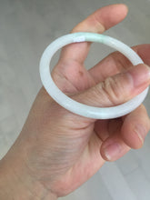 Load image into Gallery viewer, 56mm 100% natural Type A icy watery light green white slim round cut jadeite jade bangle AD110-8098
