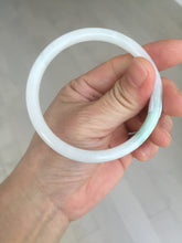 Load image into Gallery viewer, 56mm 100% natural Type A icy watery light green white slim round cut jadeite jade bangle AD110-8098