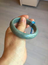 Load image into Gallery viewer, 54.5mm Certified Type A 100% Natural deep sea green/blue/gray/black Guatemala Jadeite bangle GL33-4-5752