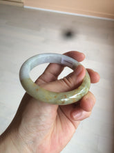 Load image into Gallery viewer, 55.5 mm Certified type A 100% Natural green/yellow/light purple with red floating flowers Jadeite bangle AZ84-1645