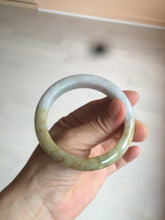 Load image into Gallery viewer, 55.5 mm Certified type A 100% Natural green/yellow/light purple with red floating flowers Jadeite bangle AZ84-1645