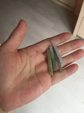 Load image into Gallery viewer, 100% natural type A jadeite jade icy watery green white purple yellow Tide Control Pillar(定海神针) pendant group BN77