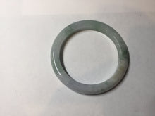 Load image into Gallery viewer, 53.7mm Certified Type A 100% Natural green/purple/white with green flying flower slim Jadeite Jade bangle K117