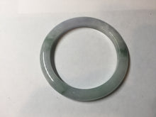 Load image into Gallery viewer, 53.7mm Certified Type A 100% Natural green/purple/white with green flying flower slim Jadeite Jade bangle K117