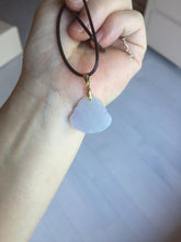 Load image into Gallery viewer, 100% Natural type A light purple white happy Buddha jadeite pendant BP182