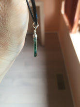Load image into Gallery viewer, 100% natural type A Guatemala jadeite jade icy watery green black gray with flying snow Willow leaf pendant group BP64