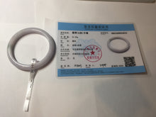 Load image into Gallery viewer, 53.5mm certified 100% natural light green purple slim jadeite jade bangle PC39-4034