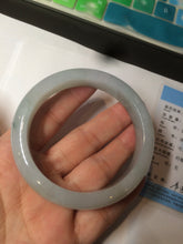 Load image into Gallery viewer, 57.4mm Certified 100% natural Type A icy watery green/white/gray jadeite jade bangle AY70-0343