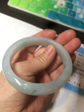 Load image into Gallery viewer, 57.4mm Certified 100% natural Type A icy watery green/white/gray jadeite jade bangle AY70-0343