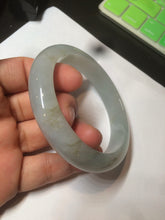 Load image into Gallery viewer, 57.4mm Certified 100% natural Type A icy watery green/white/gray jadeite jade bangle AY70-0343