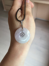 Load image into Gallery viewer, 23-26mm Type A 100% Natural light purple green yellow white Jadeite Jade Safety Guardian Button donuts Pendant group BP65