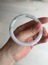 Load image into Gallery viewer, 56mm certified 100% natural type A light green/purple with green fly flowers round cut jadeite jade bangle BN56-3113