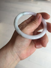 Load image into Gallery viewer, 56mm certified 100% natural type A light green/purple with green fly flowers round cut jadeite jade bangle BN56-3113