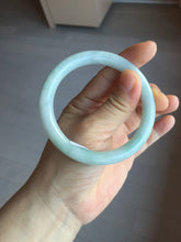 Load image into Gallery viewer, 56.4mm certified 100% natural Type A light green white round cut jadeite jade bangle BS4-9557