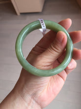 Load image into Gallery viewer, 55.5mm certified 100% Natural green/yellow nephrite Jade bangle HE17-8450