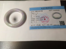 Load image into Gallery viewer, 53mm Certified 100% natural Type A olive green/white/purple jadeite jade bangle AZ2-0466
