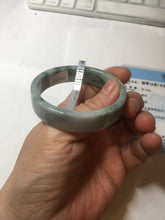 Load image into Gallery viewer, 50.7mm Certified type A 100% Natural green with green floating flowers Jadeite Jade square bangle PC37-0403
