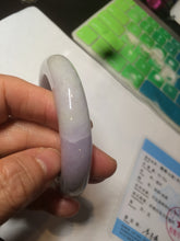 Load image into Gallery viewer, 53mm Certified 100% natural Type A olive green/white/purple jadeite jade bangle AZ2-0466
