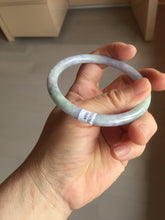Load image into Gallery viewer, 58mm certified 100% natural Type A light green purple round cut jadeite bangle PB250-5664