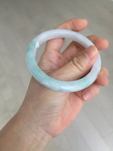 Load image into Gallery viewer, 56.5mm certified 100% natural type A white/light green white purple jadeite jade bangle AH96-0543
