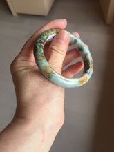 Load image into Gallery viewer, 53.2mm Certified type A 100% Natural green/yellow/brown autumn forest Jadeite bangle PD183-5698