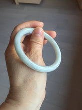 Load image into Gallery viewer, 55.5mm certified 100% natural Type A light green white round cut jadeite jade bangle BS2-9564
