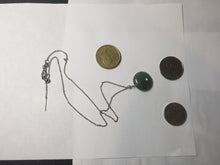 Load image into Gallery viewer, 18.4mm Type A 100% Natural oily dark green/gray Jadeite Jade Safety Guardian Button donuts Pendant PC110