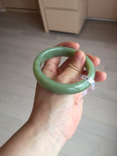 Load image into Gallery viewer, 55.5mm certified 100% Natural green/yellow nephrite Jade bangle HE17-8450