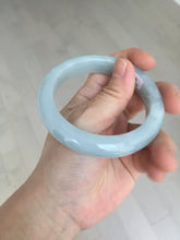 Load image into Gallery viewer, 56.3mm certified 100% natural type A icy watery white light green chubby jadeite jade bangle AH97-0549
